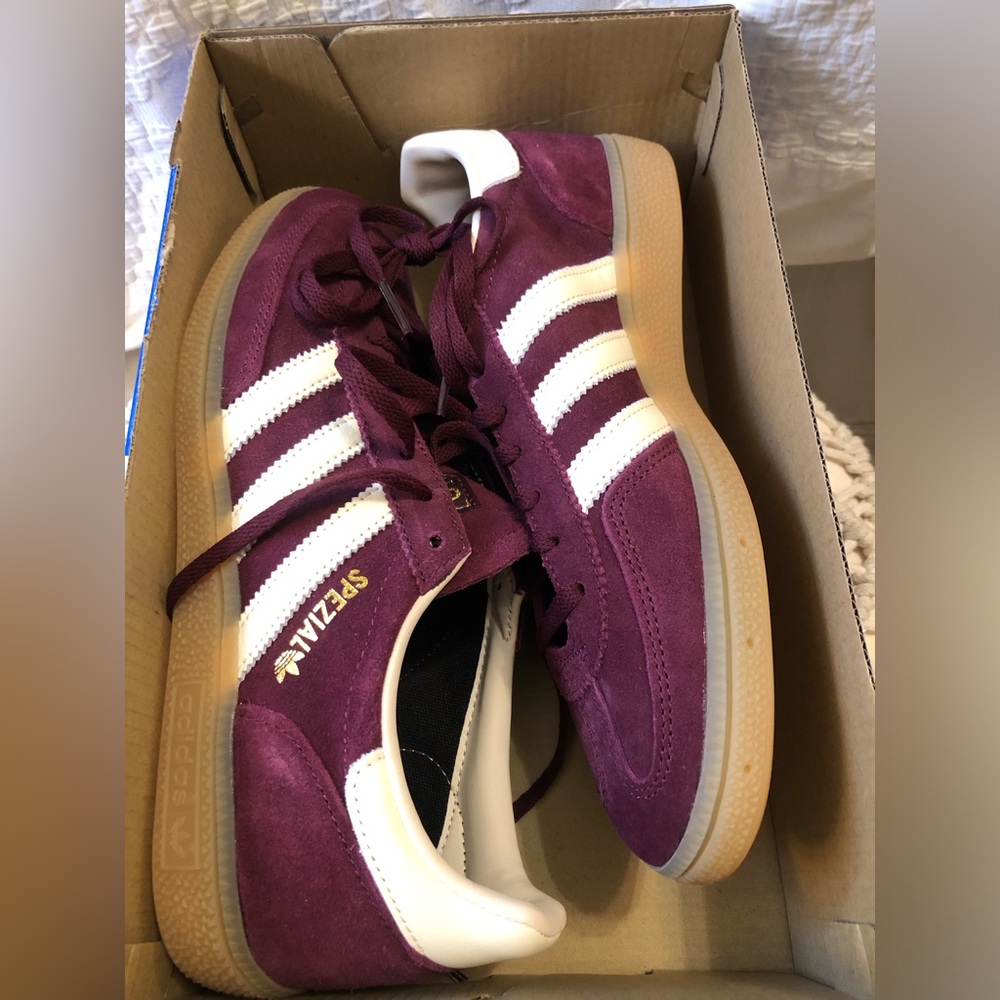 ADIDAS Handball Spezial Maroon Suede Sneakers 7, 7.5, 8, 8.5 or 9 NEW - Picture 6 of 6